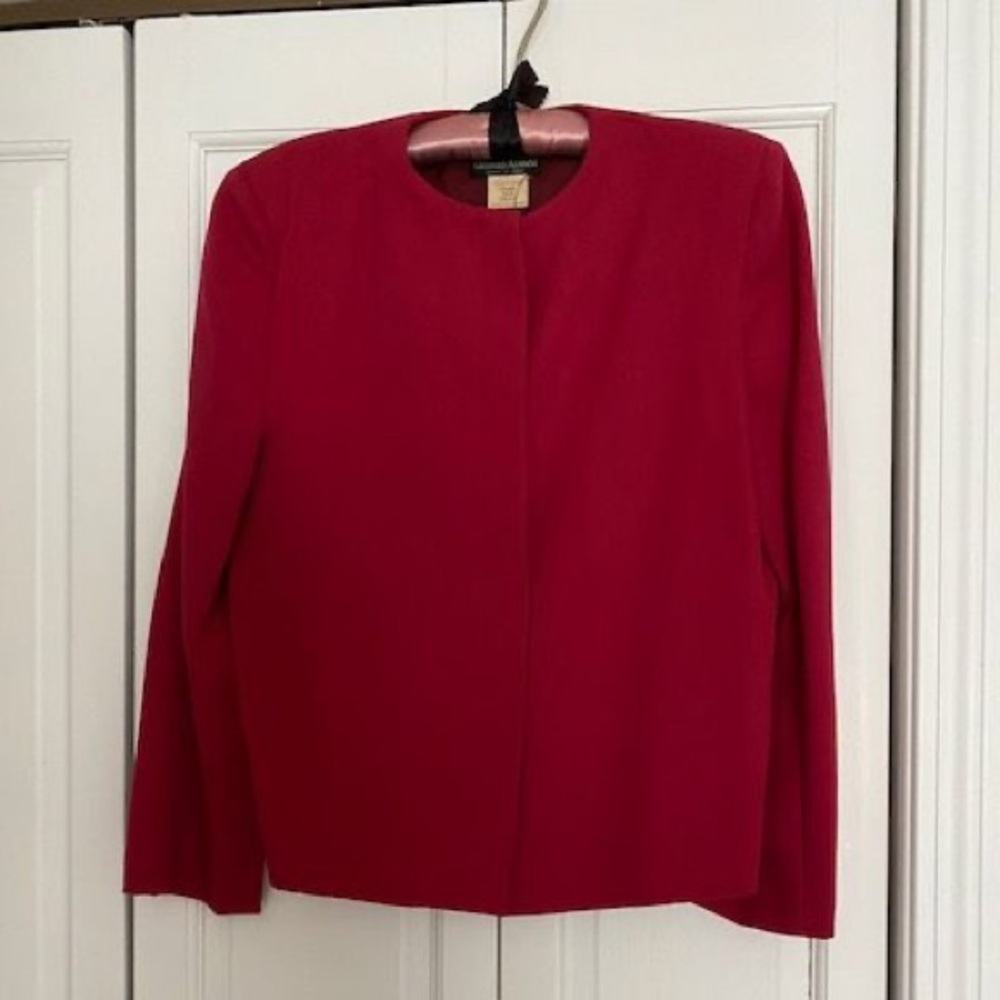 Giorgio Armani Pink Wood Square Jacket - Size Eur 40 - $100